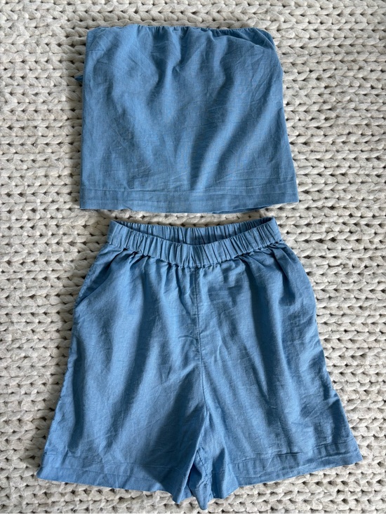 Free People Other - Free People Women’s Blue Cotton-Linen Two-Piece Set #summer